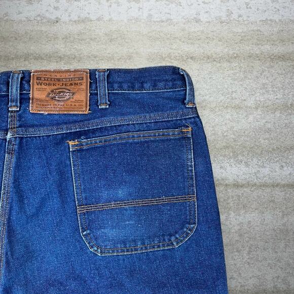 Vintage Dickies Jeans Relaxed Fit Dark Wash Denim Made in USA 90s - Picture 3 of 6
